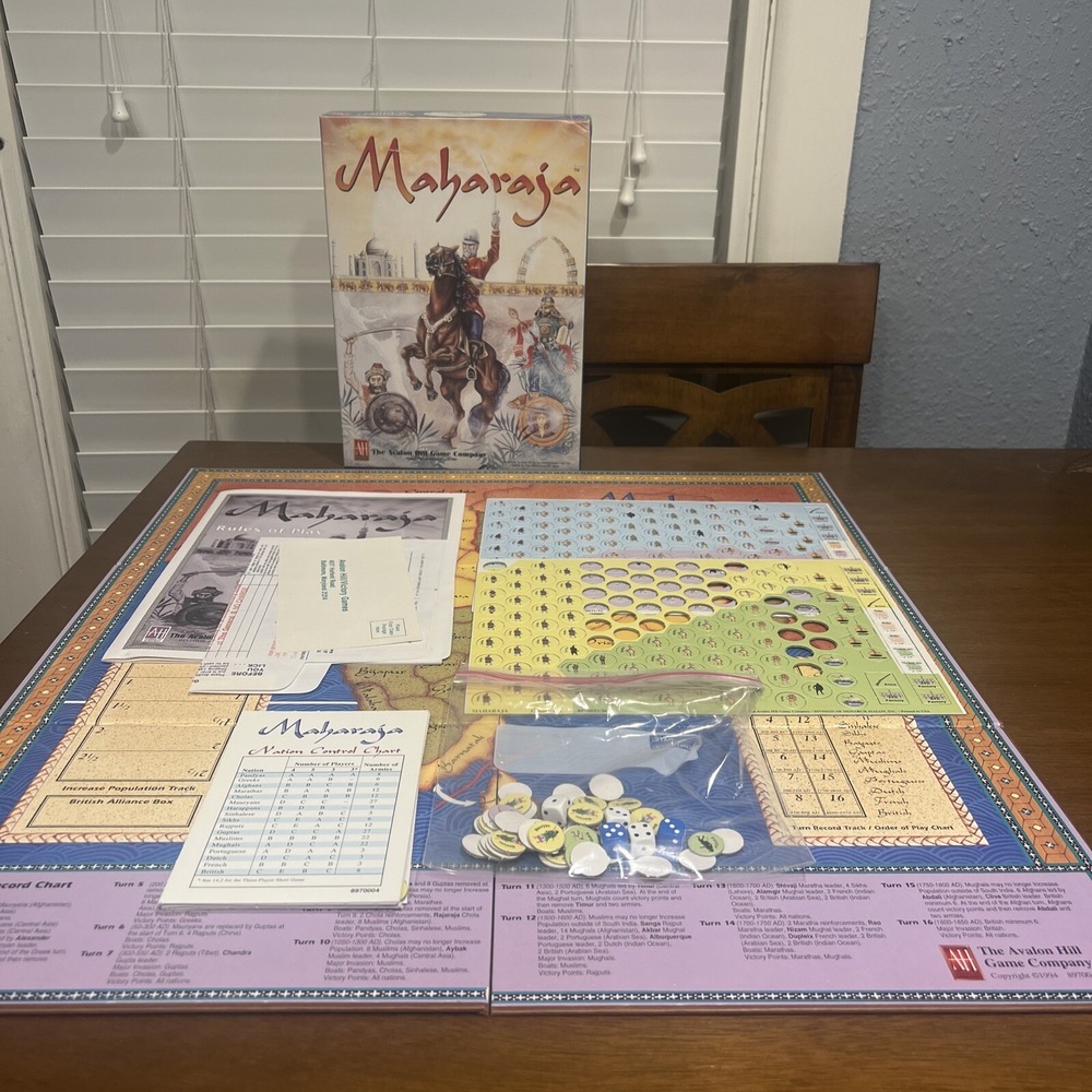 Avalon Hill War Game Company Maharaja. Preowned!!